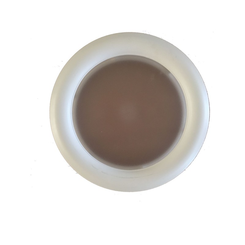 Hublot rond en PVC blanc, double vitrage plexiglas, brouillé, 315 mm