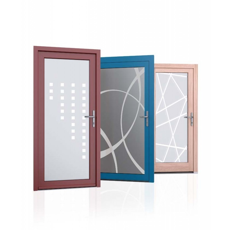 Porte d'entrée PVC vitrée