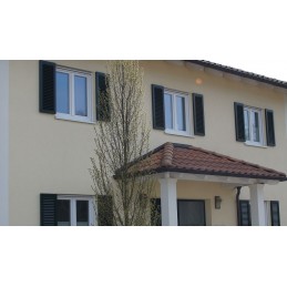Volet battant persienné en alu, gris anthracite