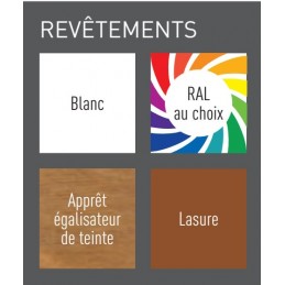 Couleurs pour Persienne en BOIS avec ou sans tapée et lasure